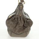 LOUIS VUITTON Mahina Solar Powered PM Bag Leather Taupe M93124 LV Auth 164063V-3
