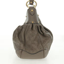 LOUIS VUITTON Mahina Solar Powered PM Bag Leather Taupe M93124 LV Auth 164063V-4