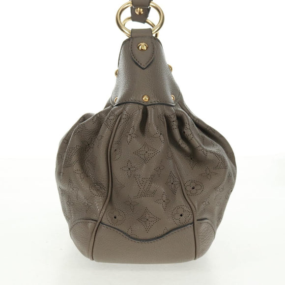 LOUIS VUITTON Mahina Solar Powered PM Bag Leather Taupe M93124 LV Auth 164063V