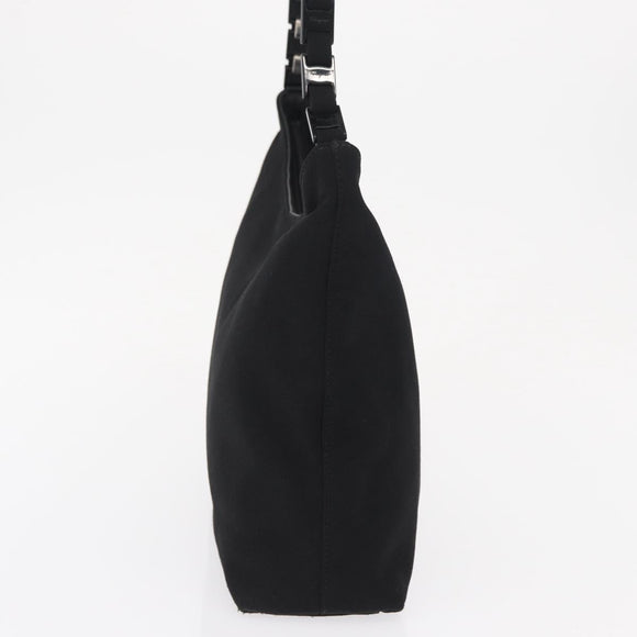 Salvatore Ferragamo Shoulder Bag Nylon Black Silver Auth 164064