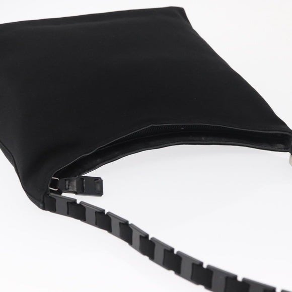Salvatore Ferragamo Shoulder Bag Nylon Black Silver Auth 164064