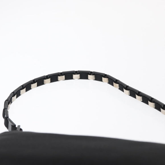 Salvatore Ferragamo Shoulder Bag Nylon Black Silver Auth 164064