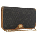 Christian Dior Honeycomb Canvas Chain Shoulder Bag PVC Gray Gold Auth 164065-1