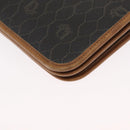 Christian Dior Honeycomb Canvas Chain Shoulder Bag PVC Gray Gold Auth 164065-16