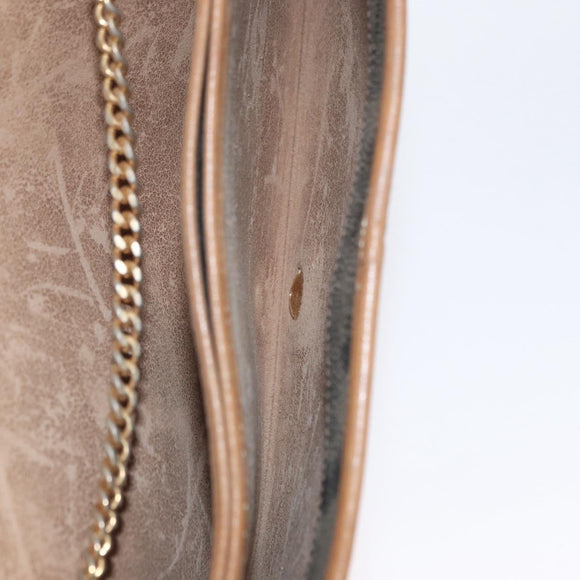 Christian Dior Honeycomb Canvas Chain Shoulder Bag PVC Gray Gold Auth 164065
