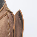 Christian Dior Honeycomb Canvas Chain Shoulder Bag PVC Gray Gold Auth 164065-19