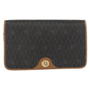 Christian Dior Honeycomb Canvas Chain Shoulder Bag PVC Gray Gold Auth 164065-13