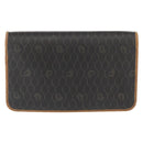 Christian Dior Honeycomb Canvas Chain Shoulder Bag PVC Gray Gold Auth 164065-2