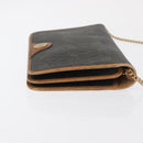 Christian Dior Honeycomb Canvas Chain Shoulder Bag PVC Gray Gold Auth 164065-3