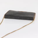 Christian Dior Honeycomb Canvas Chain Shoulder Bag PVC Gray Gold Auth 164065-6