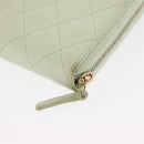 CHANEL Lange Geldbörse Kaviarleder Grün Gold CC Auth 164071A-17