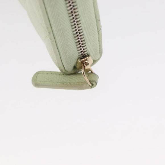 CHANEL Long Wallet Caviar Skin Green Gold CC Auth 164071A