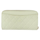 CHANEL Lange Geldbörse Kaviarleder Grün Gold CC Auth 164071A-2