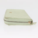 CHANEL Long Wallet Caviar Skin Green Gold CC Auth 164071A-5