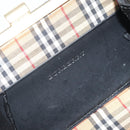 BURBERRY Nova Check Coin Purse Leather Black Gold Auth 164072V-10