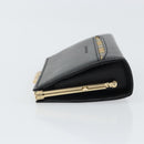 BURBERRY Nova Check Coin Purse Leather Black Gold Auth 164072V-4