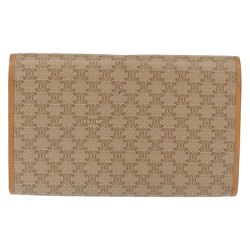 CELINE Macadam Canvas Long Wallet PVC Beige Gold Auth 164073V - 0