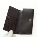 GUCCI Long Wallet Leather Dark Brown Gold 322104 Auth 164074V-12