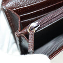GUCCI Long Wallet Leather Dark Brown Gold 322104 Auth 164074V-16