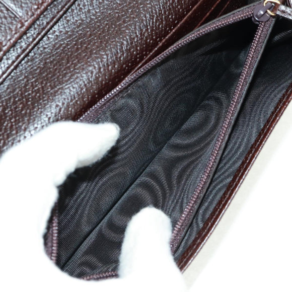 GUCCI Long Wallet Leather Dark Brown Gold 322104 Auth 164074V