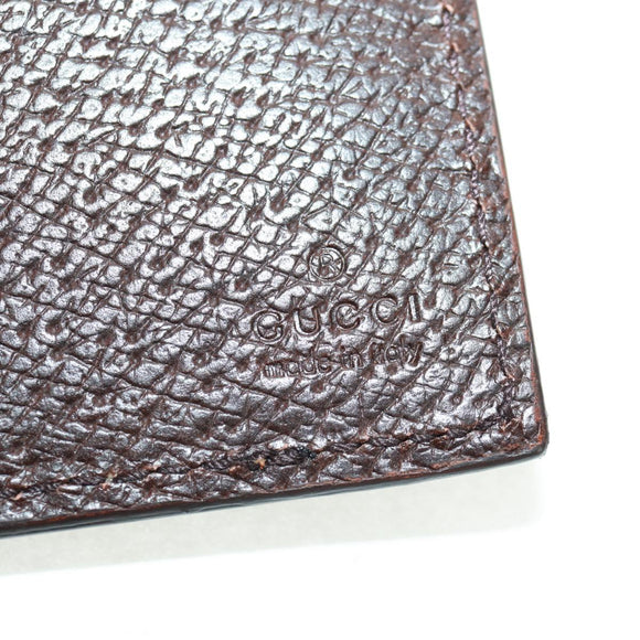 GUCCI Long Wallet Leather Dark Brown Gold 322104 Auth 164074V