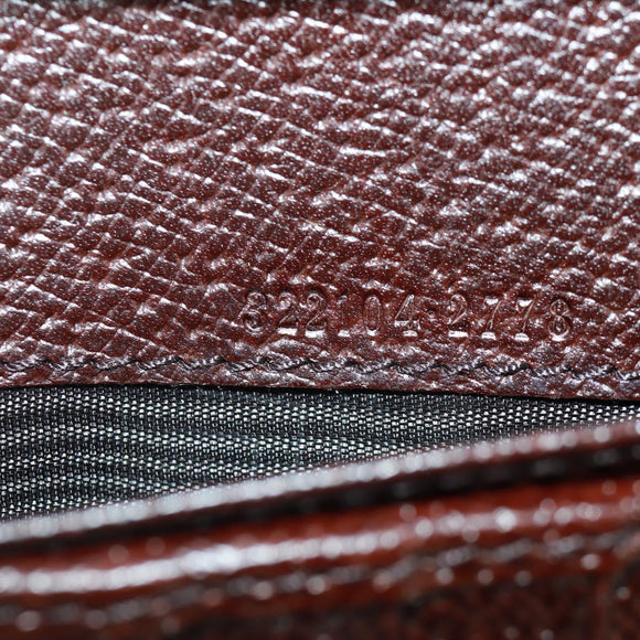 GUCCI Long Wallet Leather Dark Brown Gold 322104 Auth 164074V