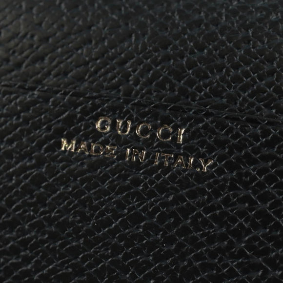 GUCCI Lange Geldbörse Leder Schwarz Silber 322104 Auth 164075V