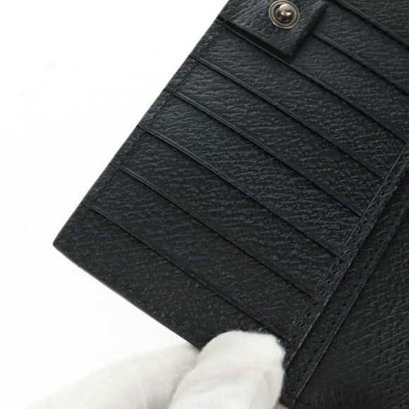 GUCCI Long Wallet Leather Black Silver 322104 Auth 164075V