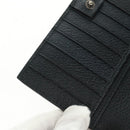 GUCCI Lange Geldbörse Leder Schwarz Silber 322104 Auth 164075V-18