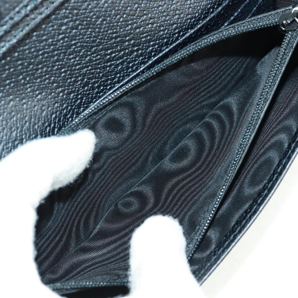 GUCCI Long Wallet Leather Black Silver 322104 Auth 164075V