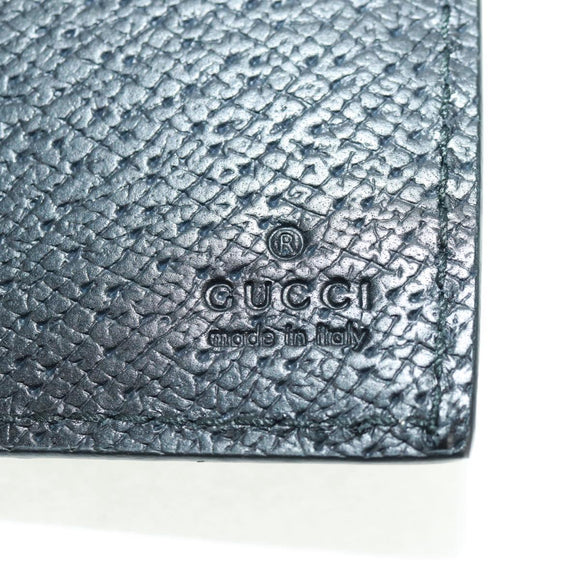 GUCCI Lange Geldbörse Leder Schwarz Silber 322104 Auth 164075V