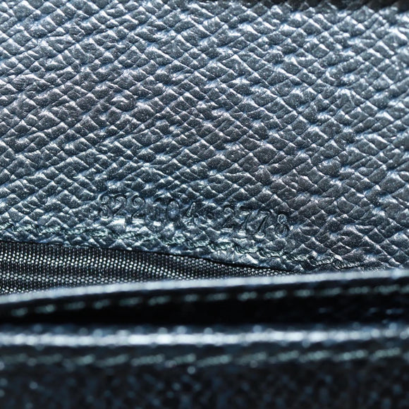 GUCCI Lange Geldbörse Leder Schwarz Silber 322104 Auth 164075V