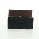 GUCCI Lange Geldbörse Leder Schwarz Silber 322104 Auth 164075V-12