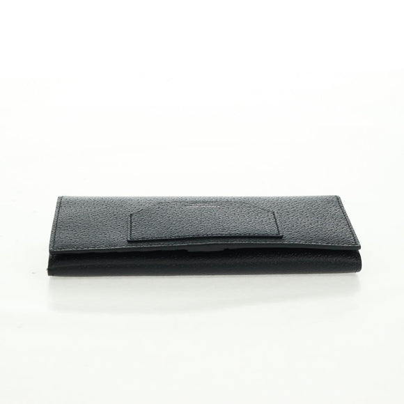 GUCCI Lange Geldbörse Leder Schwarz Silber 322104 Auth 164075V
