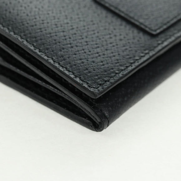 GUCCI Lange Geldbörse Leder Schwarz Silber 322104 Auth 164075V