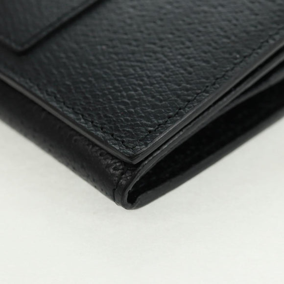 GUCCI Long Wallet Leather Black Silver 322104 Auth 164075V