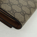 GUCCI GG Supreme Langbörse PVC Beige Gold 598587 Auth 164076V-15