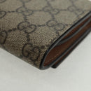 GUCCI GG Supreme Langbörse PVC Beige Gold 598587 Auth 164076V-16
