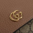 GUCCI GG Supreme Langbörse PVC Beige Gold 598587 Auth 164076V-17