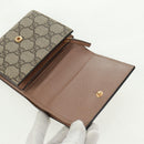 GUCCI GG Supreme Langbörse PVC Beige Gold 598587 Auth 164076V-8