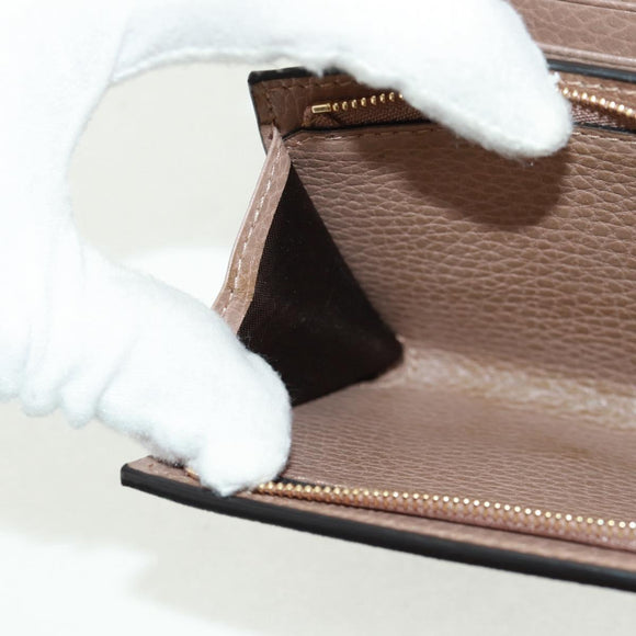 GUCCI GG Supreme Langbörse PVC Beige Gold 598587 Auth 164076V