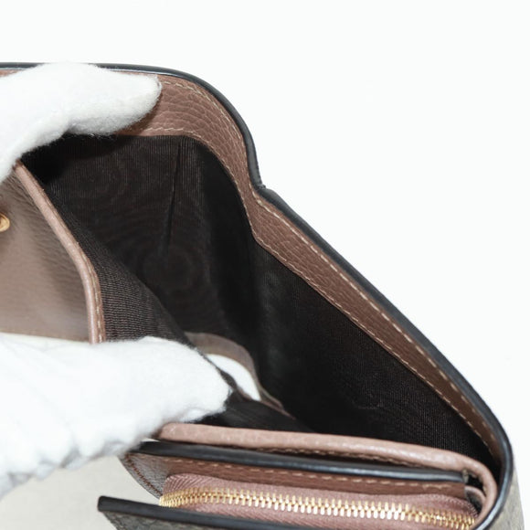GUCCI GG Supreme Langbörse PVC Beige Gold 598587 Auth 164076V