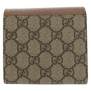 GUCCI GG Supreme Langbörse PVC Beige Gold 598587 Auth 164076V-2