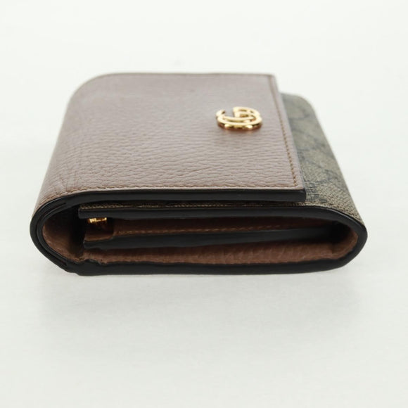 GUCCI GG Supreme Langbörse PVC Beige Gold 598587 Auth 164076V