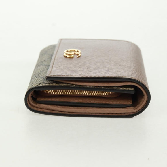 GUCCI GG Supreme Langbörse PVC Beige Gold 598587 Auth 164076V