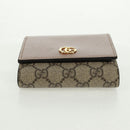 GUCCI GG Supreme Langbörse PVC Beige Gold 598587 Auth 164076V-6