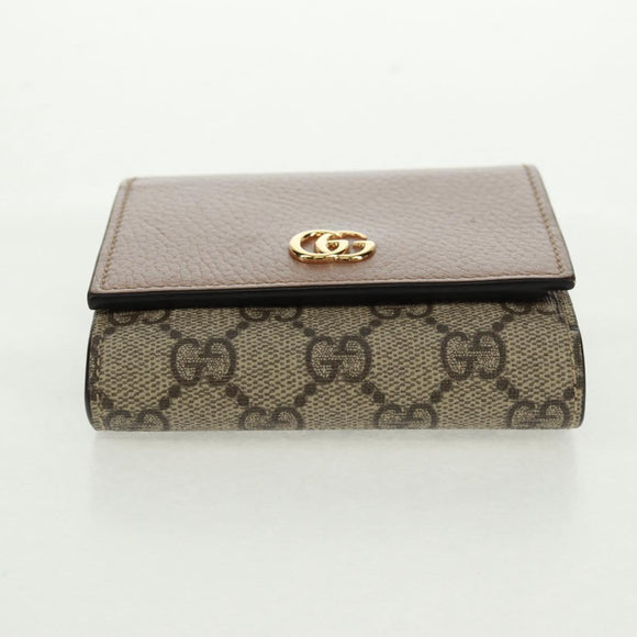 GUCCI GG Supreme Langbörse PVC Beige Gold 598587 Auth 164076V