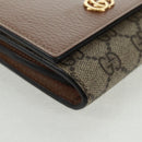 GUCCI GG Supreme Langbörse PVC Beige Gold 598587 Auth 164076V-7
