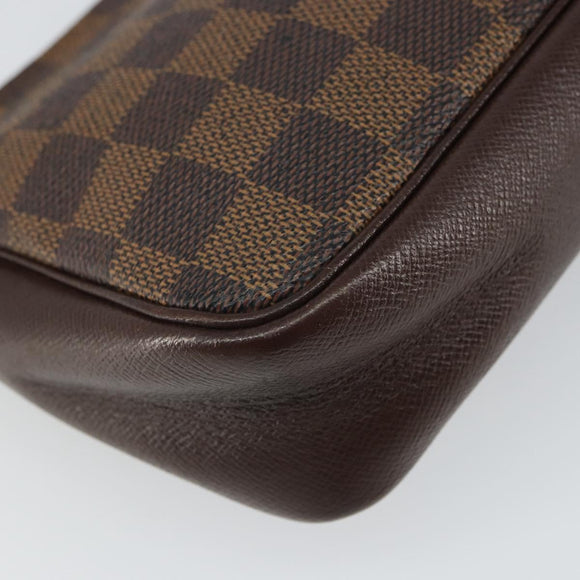 LOUIS VUITTON Damier Ebene Trousse Makeup Pouch N51982 LV Auth 164083A