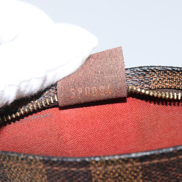 LOUIS VUITTON Damier Ebene Trousse Makeup Pouch N51982 LV Auth 164083A